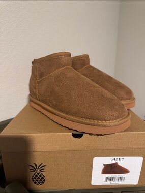 Chestnut Suede Slip-On Short Booties by Simply Southern